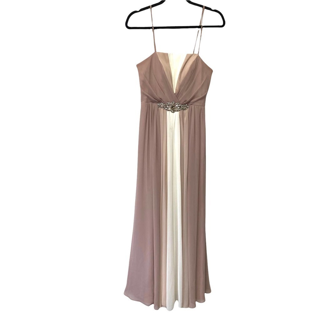 eliza j spaghetti strap jeweled waist sleeveless maxi dress